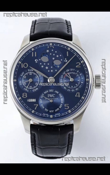 IWC Portuguese Perpetual Calendar Stainless Steel Swiss Replica Watch REF. IW503401
