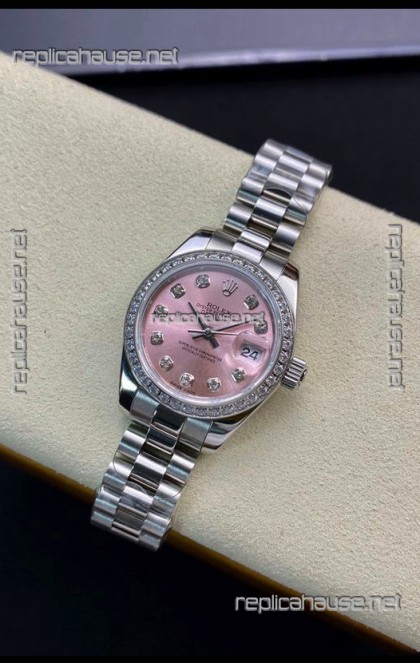 Rolex Datejust 279139 28MM Swiss Replica in 904L Steel in Pink Dial - 1:1 Mirror Replica