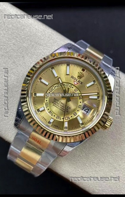 Rolex Sky-Dweller Oystersteel and Yellow Gold Oyster 42MM 1:1 Mirror Replica Watch 