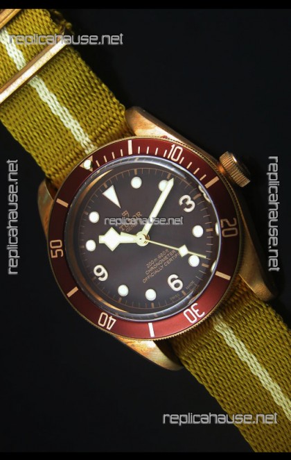Tudor Heritage Bay Bronze Swiss Replica Watch with NATO Strap 