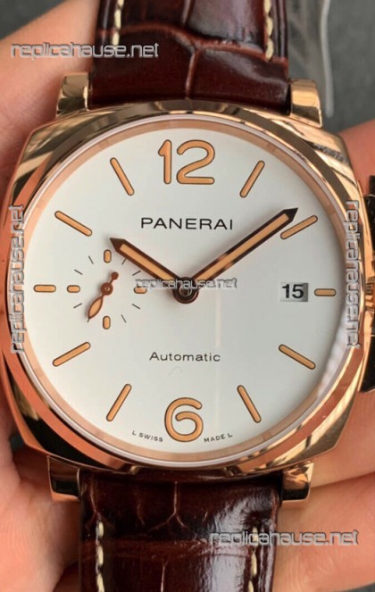 Panerai Luminor DUE PAM1042 Edition 1:1 Mirror Swiss Replica Watch in Rose Gold Casing 42MM