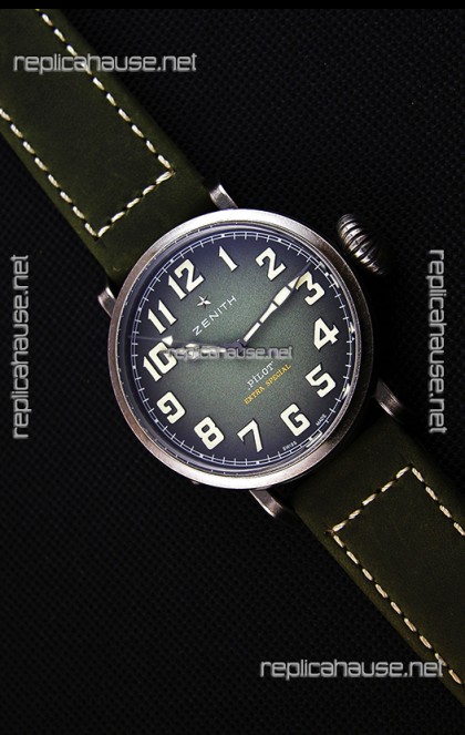 Zenith Pilot Type 20 Extra Special Green Dial Swiss Replica Watch 40MM