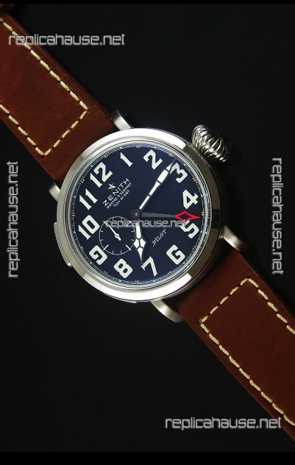Zenith Heritage Pilot Type 20 GMT Matte Black Dial Swiss 1:1 Mirror Replica Watch