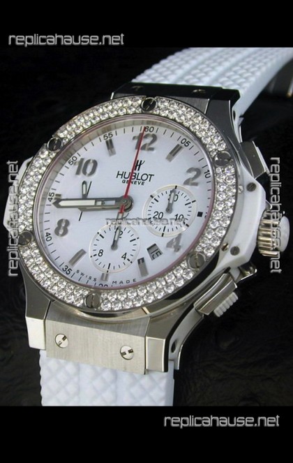 Hublot Big Bang Swiss Replica Watch Diamonds Bezel