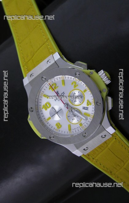 Hublot Big Bang Geneve Japanese Replica Watch in Aspen White Dial