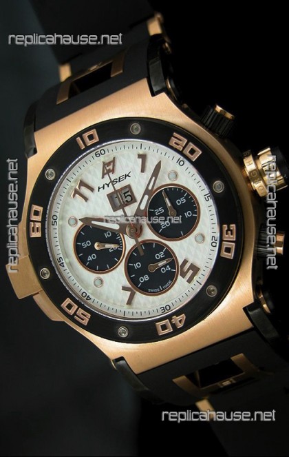 Hysek Abyss Explorer Steel Swiss Watch in Pink Gold Case