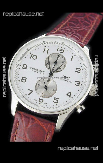 IWC Schaffhausen Japanese Replica Watch in White Dial