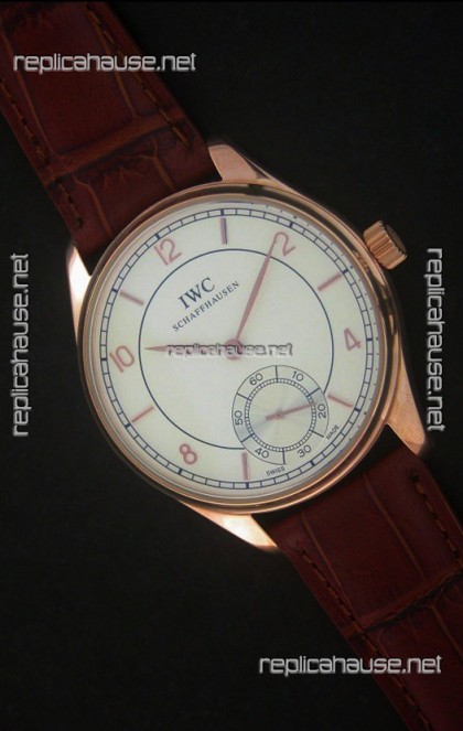 IWC Portuguese FA Jones Japanese Replica Watch in Rose Gold Casing