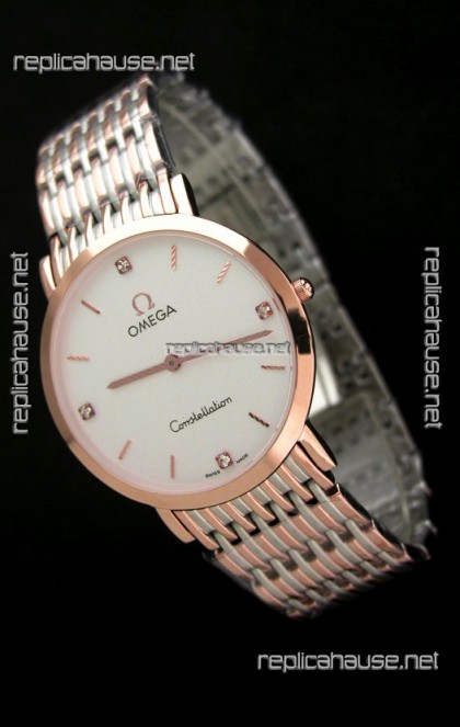 Omega Constellation Japanese Replica Rose Gold Watch