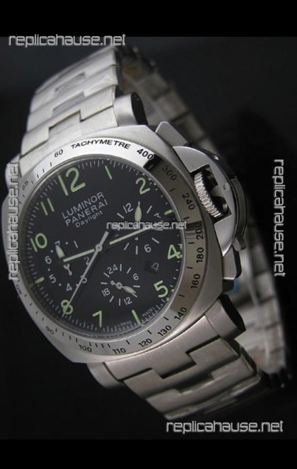 Panerai Luminor Daylight Watch in Steel Strap