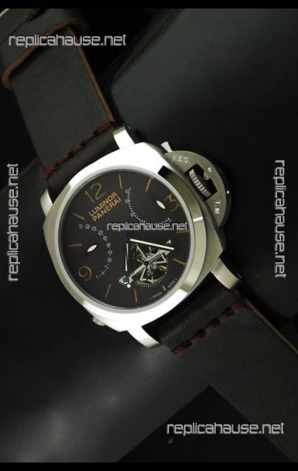 Luminor Panerai Japanese Replica Tourbillon Watch in Black Dial