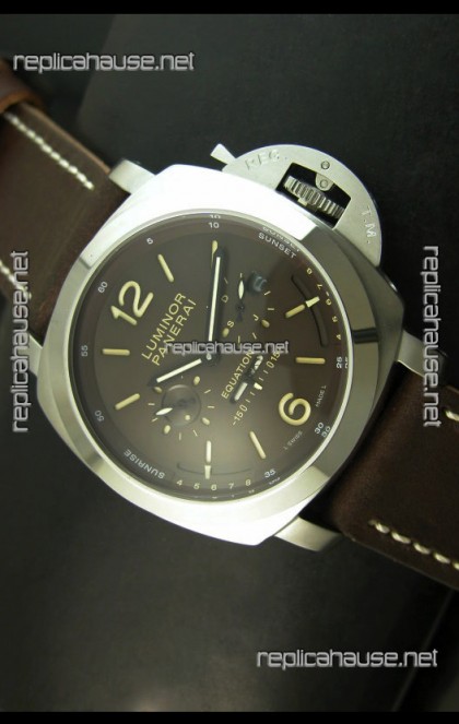 Panerai PAM365 L’Astronomo Luminor 1950 GMT Equation of Time Watch Brown Dial Steel