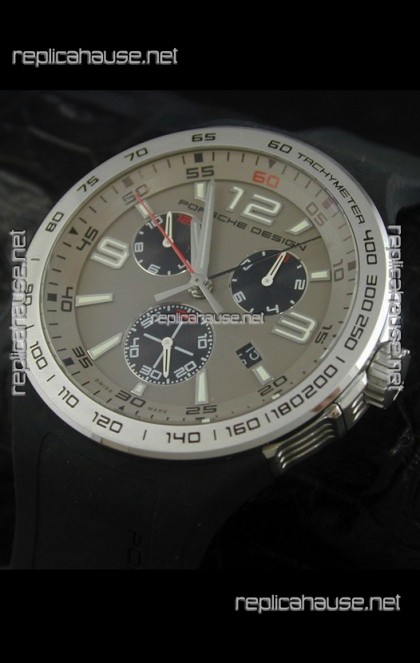 Porsche Design Flat Six P'6320 Japanese Watch in Grey Dial