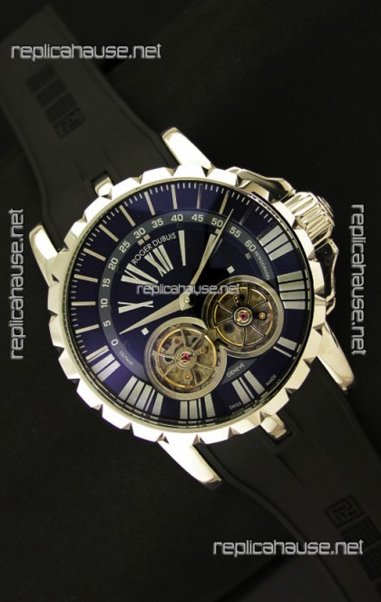 Roger Dubuis Chronoexcel Japanese Replica Automatic Watch in Blue Dial