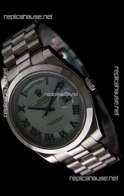 Rolex Oyster Perpetual Day Date II Japanese Replica Watch in Light Blue Dial