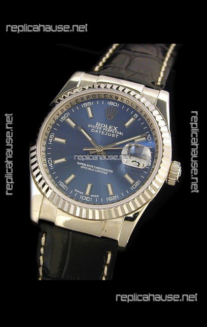 Rolex Datejust Mens Swiss Replica Watch in Blue Dial