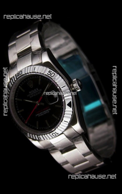 Rolex Datejust Turn O Graph Replica Watch in Black Dial