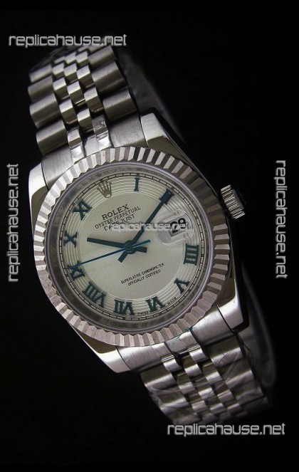 Rolex Datejust Mens Japanese Replica Watch in White Dial