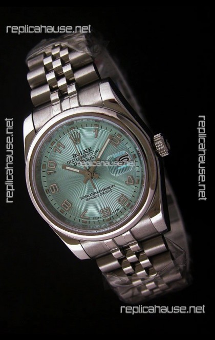 Rolex Datejust Mens Swiss Replica Watch in Light Blue Dial