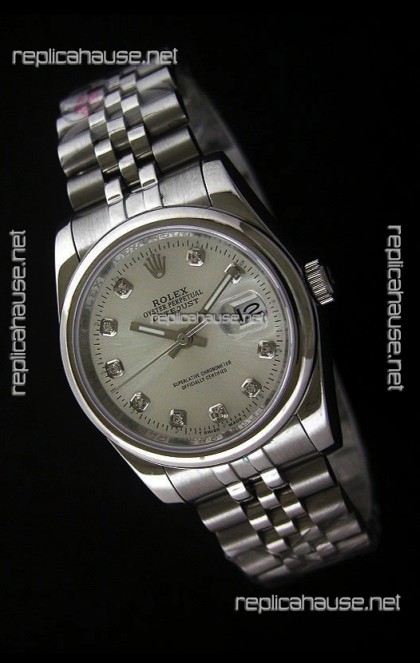 Rolex Datejust Mens Japanese Replica Watch in White Dial
