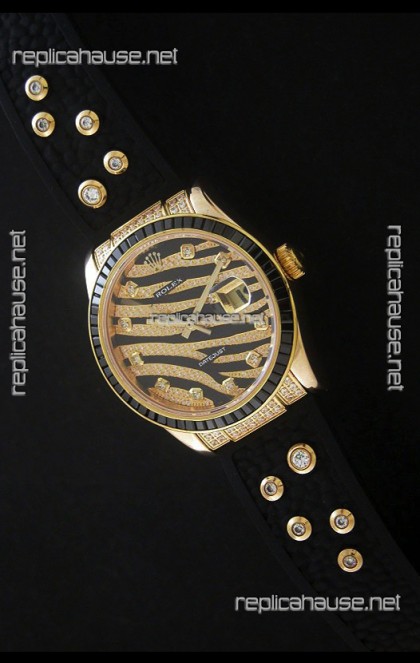 Rolex DateJust Rose Gold Diamond Japanese Replica Watch