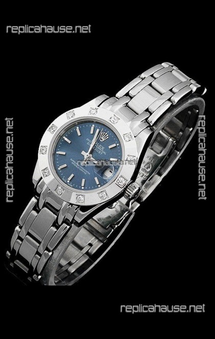 Rolex Datejust Ladies Japanese Replica Ladies Watch in Light Blue Dial