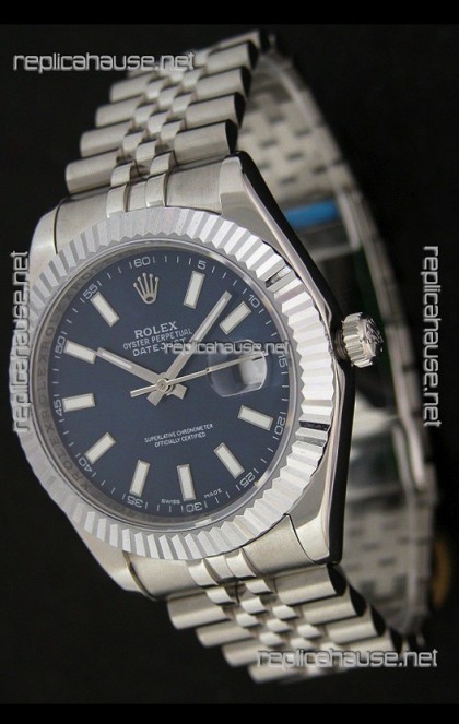 Rolex DateJust Swiss Replica Watch in Blue Dial