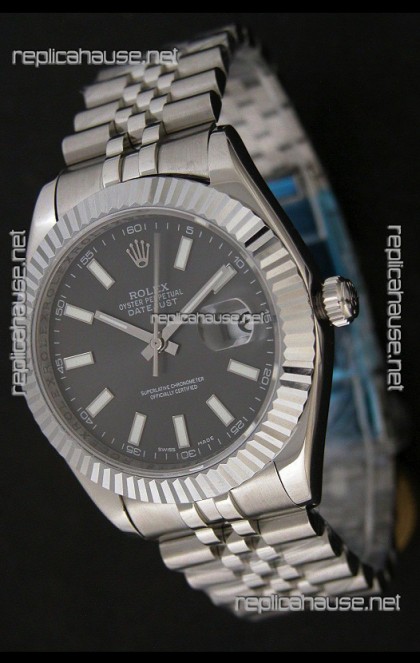 Rolex Datejust Swiss Replica Watch in Grey Dial