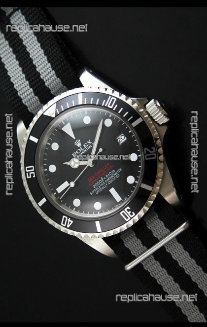 Rolex Oyster Vintage Date Sea-dewller Submariner Swiss Replica Watch in Black Dial