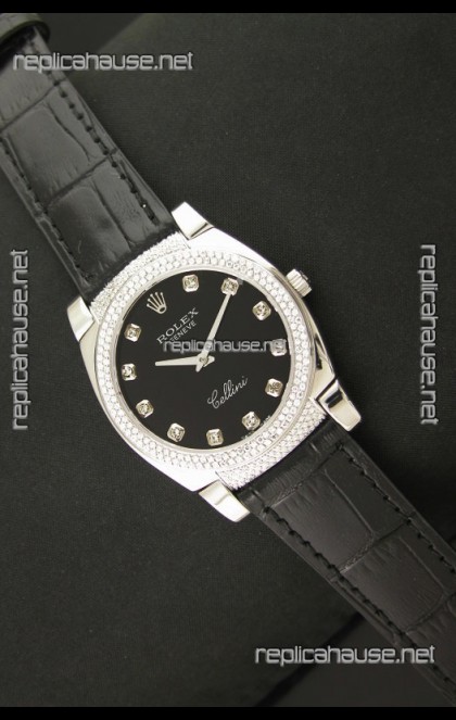 Rolex Cellini Japanese Replica Watch in Diamond Hour Markers