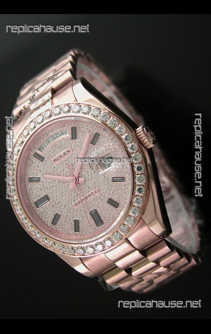 Rolex Day Date Swiss Automatic Rose Gold Watch