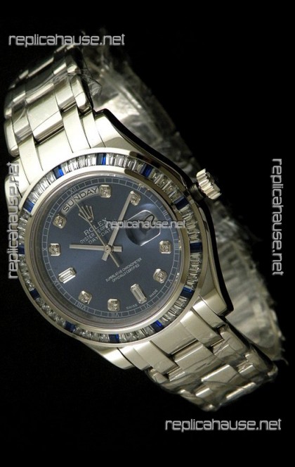 Rolex Oyster Perpetual Day Date Swiss Automatic Watch in Midnite Blue Dial