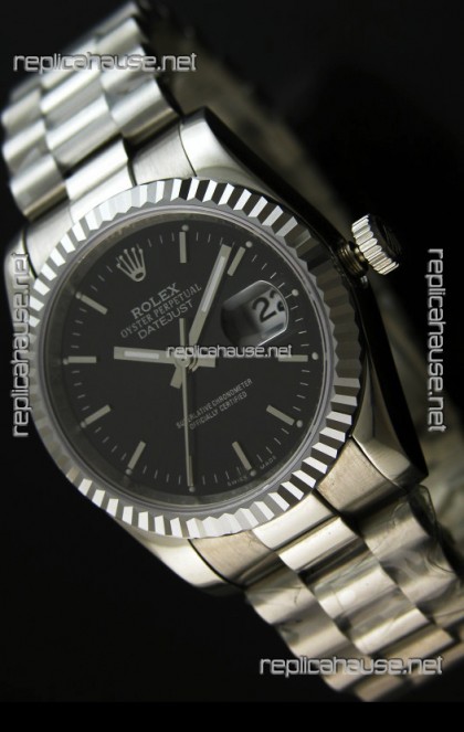 Rolex Replica Datejust Mens Japanese Watch in Black Dial - 41MM