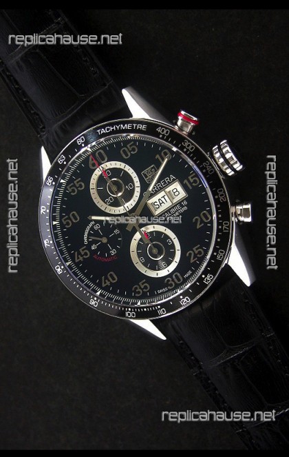 Tag Heuer Carrera Tachymeter Swiss Chronograph Watch in Black