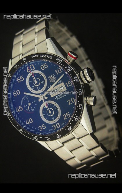 Tag Heuer Carrera Tachymeter Swiss Chronograph Watch in Blue Dial