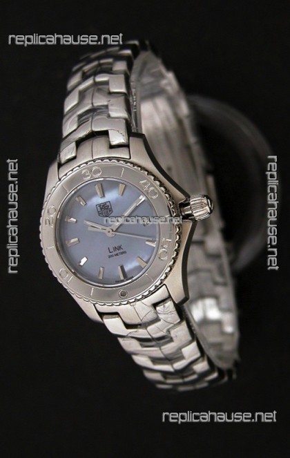 Tag Heuer Link Swiss Ladies Watch in Mother of Pearl Blue Dial