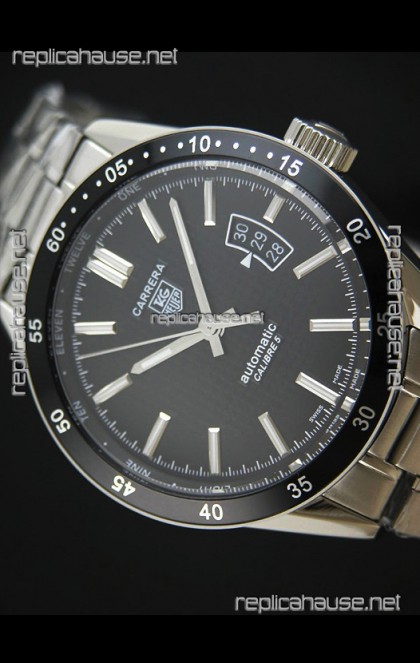 Tag Heuer Carrera Calibre 5 Swiss Replica Black Dial Watch