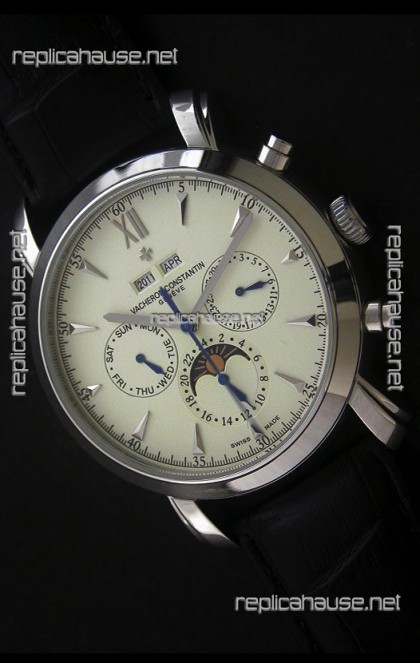 Vacheron Constantin Perpetual Calendar Japanese Watch in White Dial