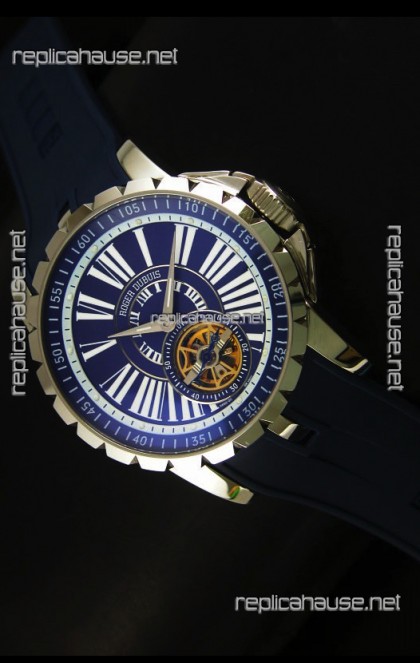 Roger Dubuis Excalibur Tourbillon Watch Japanese Movement - Blue Dial