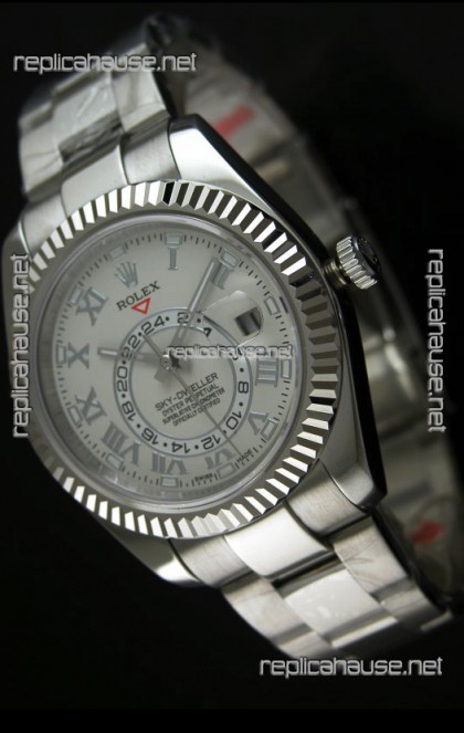 Rolex Sky-Dweller Stainless Steel Watch in White Dial