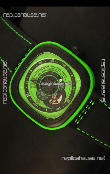 SevenFriday P-32 Black and Green with Original Miyota 82S7 Movement - 1:1 Mirror Quality