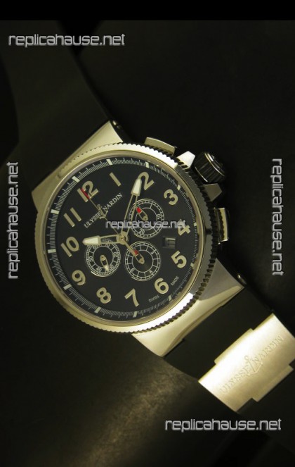 Ulysse Nardin Marine Chronograph Stainless Steel Black Arabic Dial - 1:1 Mirror Replica