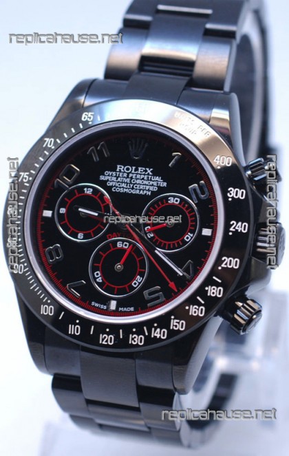Rolex Cosmograph Project X Editions Black Out Daytona Swiss Replica Watch in Black Dial