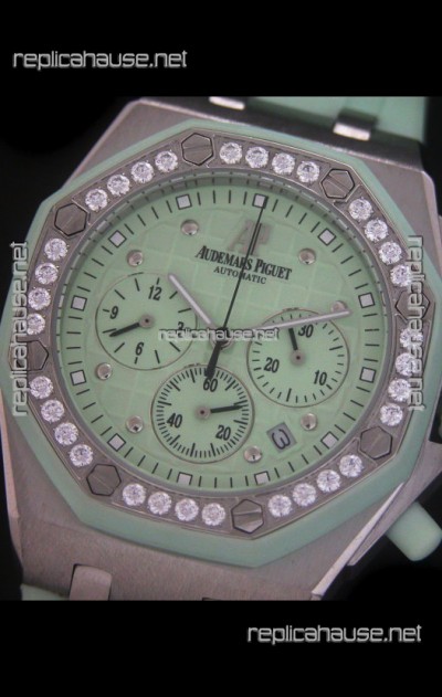 Audemars Piguet Royal Oak Offshore Lady Alinghi Swiss Watch in Light Green Dial
