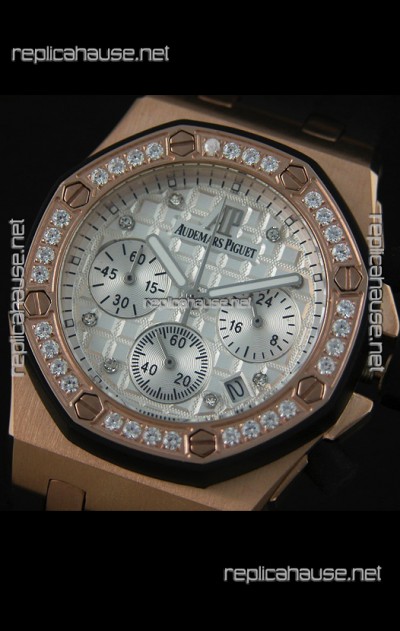 Audemars Piguet Royal Oak Offshore Lady Alinghi Swiss Watch in White Checkered Dial