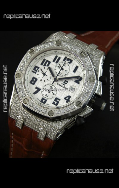 Audemars Piguet Royal Oak Offshore Quartz Watch with Diamonds Bezel