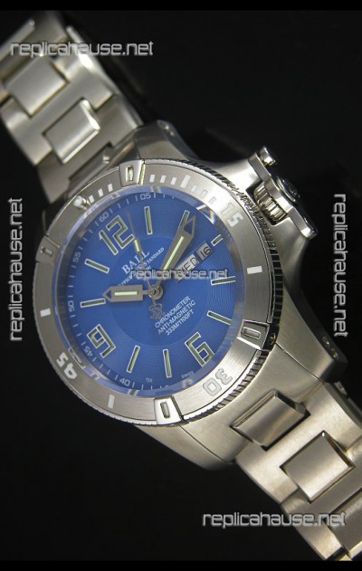 Ball Hydrocarbon Spacemaster Automatic Replica Day Date Watch in Blue Dial - Original Citizen Movement 