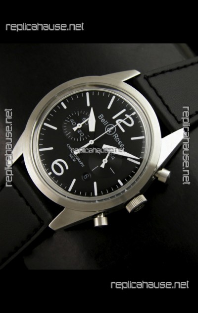 Bell and Ross BR126 Vintage Swiss Quartz Watch in Steel Case