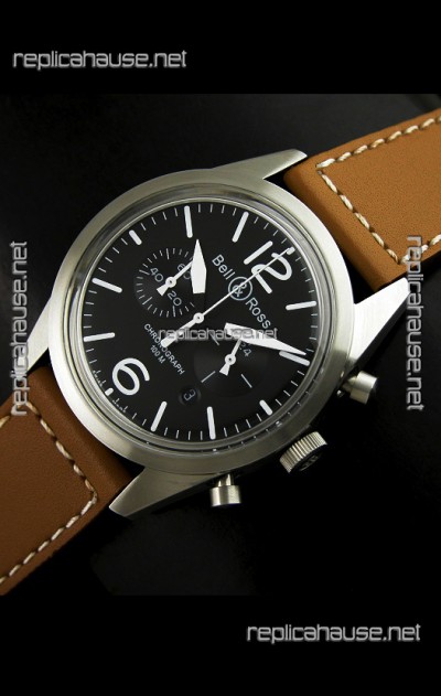 Bell and Ross BR126 Vintage Swiss Quartz Watch in Steel Case