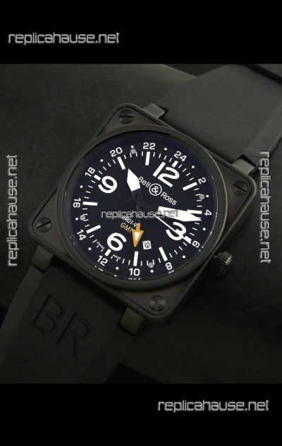 Bell and Ross BR01-93 GMT Japanese Replica Watch in PVD Case